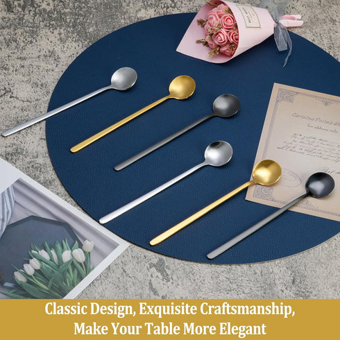12 Pcs Teaspoons Set, 6.7 Inch Tea Spoons Long Handle, Stirring Spoons, Small Teaspoons, Food Grade Stainless Steel Spoons, Long Spoons for Stirri...