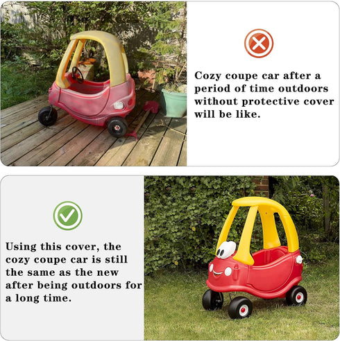 Tonhui Waterproof Cover for Cozy Coupe Truck Ride-On Car, for Kids Foot-Power Car, Toddler Car Push and Buggy Cover Outdoor Sun, Dust, Snow Protec...