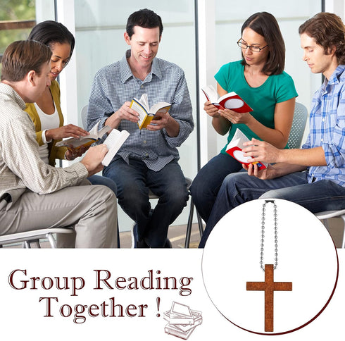 Hicarer Christian Wooden Cross Charm Mini Wood Cross Stress Relief Hanging Spiritual Religious Bible Verse Gift for Social Worker Church Volunteer...