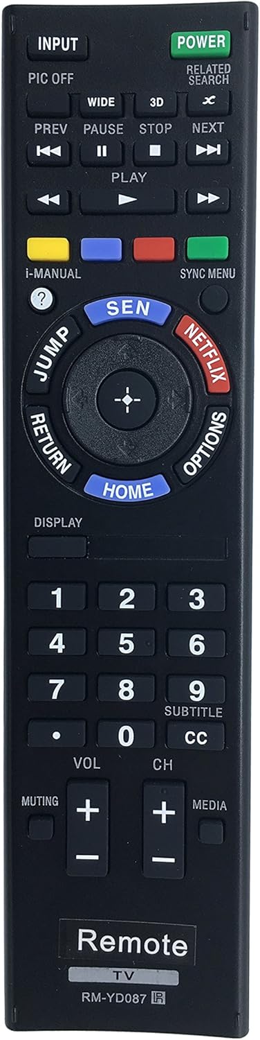 RM-YD087 RMYD087 Replaced Remote fit for Sony Plasma TV KDL-55W802A KDL-47W802A KDL-42W800A KDL-42W655A KDL-32W655A KDL-50W650A KDL-32W650A KDL-42...