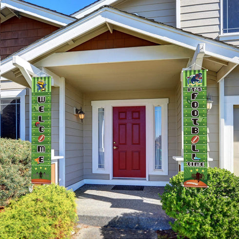 Football Party Banner Football Party Decorations Welcome Porch Sign for Basketball Theme Festival Birthday Baby Shower Decoration...