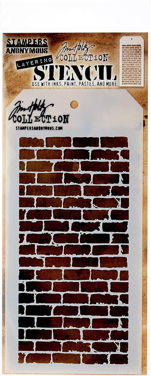 Stampers Anonymous Tim Holtz Layered Stencil 4.125"X8.5", Bricked...