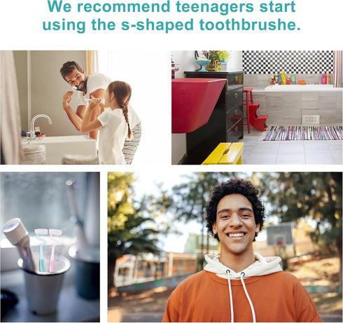 Soft S-Shaped Manual Toothbrush for Adults Sensitive Gums,Nano Floss Bristles Vertical Tooth Brushes with Candy Color Deep Clean for Junior Youth ...