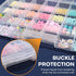 32 Grids Large Plastic Organizer Box with Dividers, Bead Storage Compartment Organizer Box for Jewelry Nail Accessories/Screw/Small Parts, Clear C...