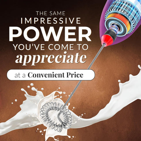 Zulay Kitchen Powerful Milk Frother Wand - Mini Milk Frother Handheld Stainless Steel - Battery Operated Drink Mixer for Coffee, Lattes, Cappuccin...