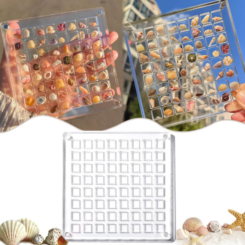 Acrylic Magnetic Seashell Display Box,Seashell Storage Box Display Case Decorative Seashell Starfish Trinket,Seashell Holder Display Box,Small Cra...