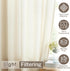 Melodieux Beige Semi Sheer Curtains 63 Inch Length for Bedroom Living Room, Farmhouse Linen Texture Light Filtering Home Office Shiny Sheer Drapes...