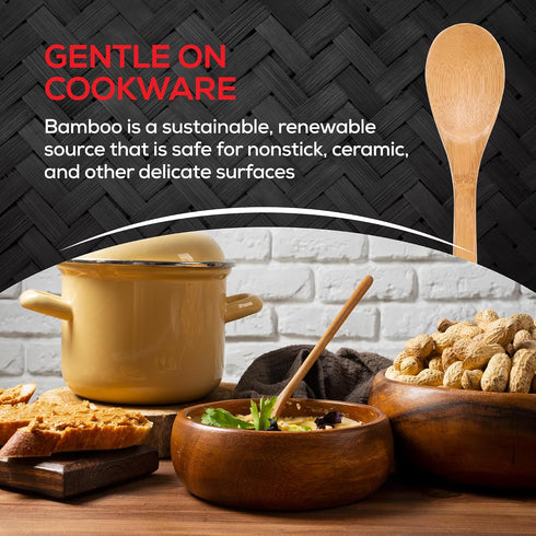 Helen’s Asian Kitchen Bamboo Kitchen Spoon Cooking Utensil, 15-Inch...