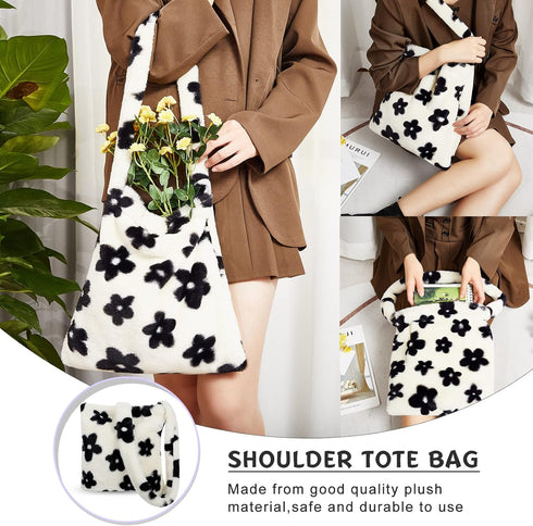 Plush Tote Bag Y2K Tote Bags for Girls Fluffy Shoulder Bag Women Furry Purse Handbag for Autumn and Winter...