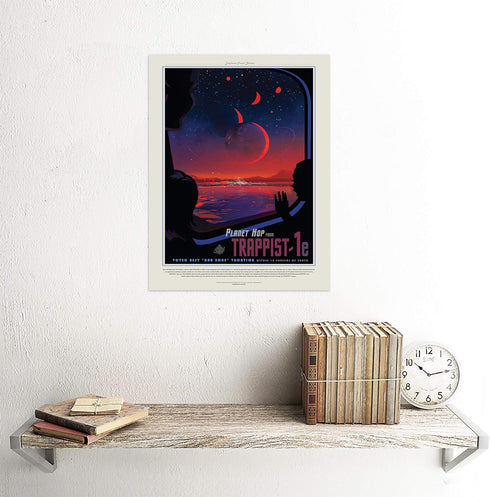 Wee Blue Coo Nasa Space Travel Advert Trappist 1E Planet Hop Unframed Wall Art Print Poster Home Decor Premium...