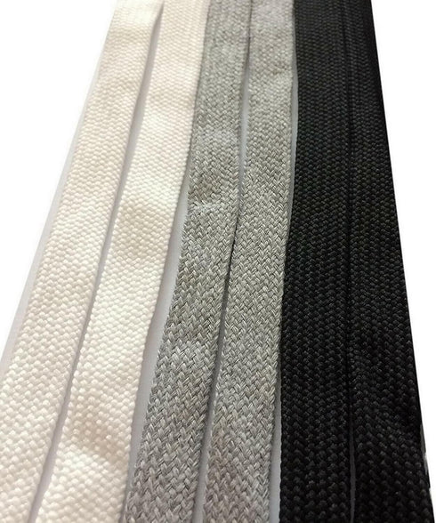 3 Pair 14 mm x 55" Hoodie Drawstring Cord Replacement – Flat Cotton Rope White, Black, Grey for Sweatpants, Joggers, Casual Pants, Gym Shorts, Pan...