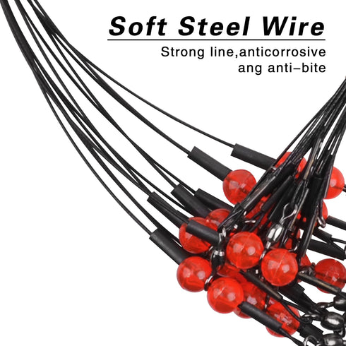 Saltwater Fishing Wire Leader Fishing Leaders with Swivels Snaps Stainless Steel Sulf Fishing Rigs Fishing Gear Tackles for Lures Bait Hooks...