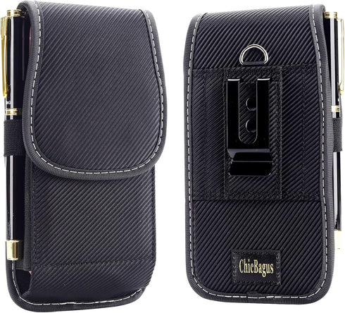 Nylon Phone Case with Belt Clip and Loop, Suitable for iPhone up to 6.5 inch, Carrying Bag Holder Waist Cell Phone Pouch RFID Blocking, Waterproof...