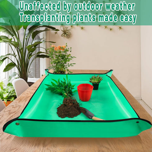 27" X 27" Repotting Mat for Indoor Plants Transplanting and Dirt Control, Portable Potting Tray Succulent Planting Mat Gardening Gifts Plant Gifts...