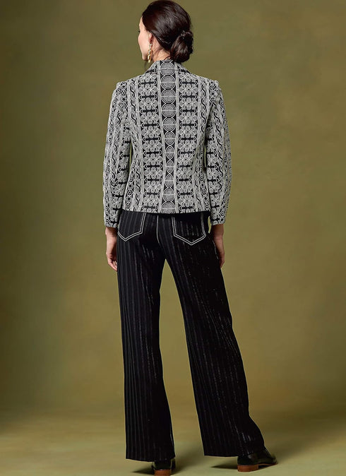 Vogue V1644E5 Women's Fitted Collared Jacket and Flared Pants Sewing Patterns by Kathryn Brenne, Sizes 14-22...
