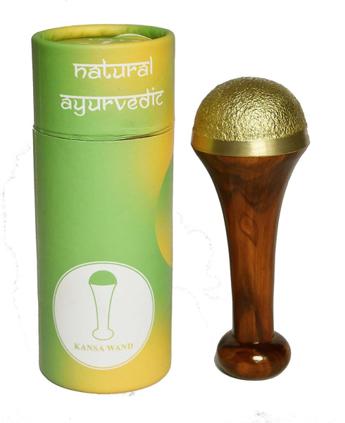 Bronze Kansa Vatki Cup with Wooden Handle Ayurvedic Detox Foot Massager Relaxation and Deep Cleaning Ancient Indian Technique Ayurvedic Kansa Vatk...