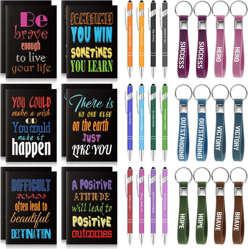 Inspirational Gifts Notepads Motivational Ballpoint Pens Inspirational Quotes Key chains for Woman Motivational Journal Notebook Bulk for School O...
