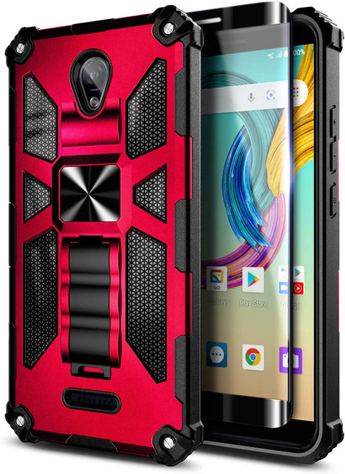 NZND Case for AT&T Fusion Z (V340U) / AT&T Motivate (V341U) with Tempered Glass Screen Protector (Maximum Coverage), Full-Body Protective [Militar...