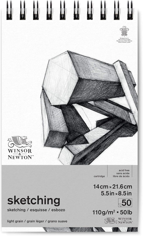 Winsor & Newton Classic Sketching Paper Pad, 5.5" x 8.5", 50 Sheets, 110gsm, Extra White...