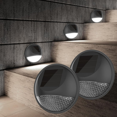 Fence Post Solar Lights for Patio Pool Stairs Step and Pathway, Weatherproof LED Deck Lights Solar Powered Outdoor Lights 2 Pack...