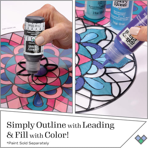 Gallery Glass, Black Liquid 2 fl oz Leading Perfect for Stained Glass DIY Paint Projects, 19702...