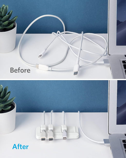 Anker Magnetic Desktop Cord Holder, Multipurpose Wire Keeper for Lightning, USB-C, Micro Cables - Sticks to Wood, Marble, Metal, Glass (White)...