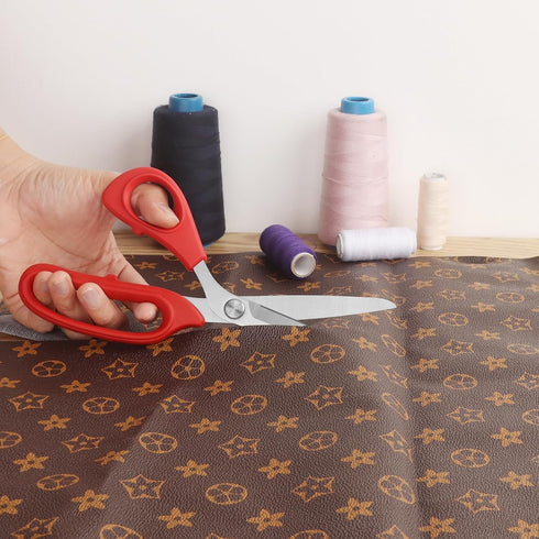 Left Handed Fabric Scissors for Cutting Fabric, Clothing, Textiles, Leather, 22cm Tailor's Scissors, Red...
