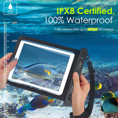 MoKo Waterproof Tablet Case, Tablet Pouch Dry Bag Compatible with iPad 10th, iPad Pro 11 2022, iPad 9/9.7/10.2, iPad Mini 6/5/4/3, iPad Air 5/4, A...