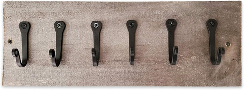 Claimed Corner - Cast Iron Wall Mounted Coat Towel Hat Scarf Bag Hook - 5 Pack (Multi Purpose (Black))...