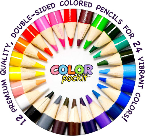 12 Premium Double-Sided Colored Pencils with 24 colors!...
