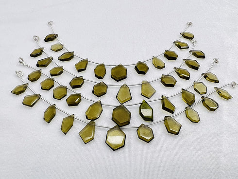 1 Strand Smoky Quartz 11 Pcs Beads Size 3.5x13-4.5x16.5mm Fancy Shape Cut Faceted Beads for Jewellery Making, Beading & Craft Supplies KCRAFTS-RK_...