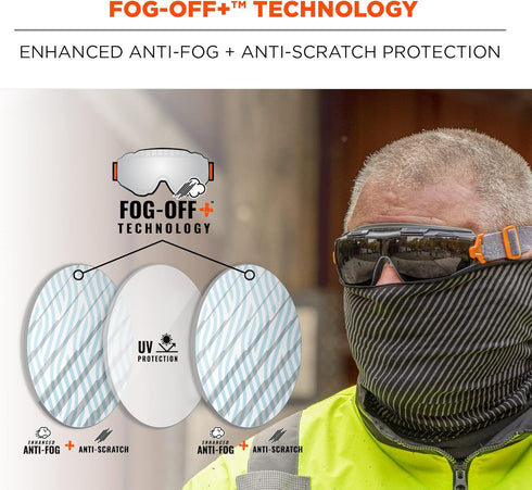 Ergodyne Skullerz Arkyn Protective Dust Sategy Goggle, Non-Vented, Anti Fog, Scratch Resistant, Adjustable Neoprene Strap...