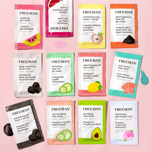 FREEMAN Face Mask Gift Set, Valentine's Day Gift, Limited Edition 12 Days of Glow Facial Mask Kit, Beauty Skincare Facial Treatment Face Masks, Tr...