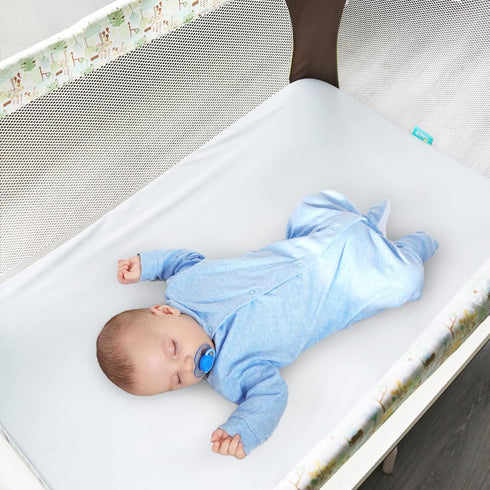 Biloban Pack and Play Sheets Waterproof 2 Pack Fitted, Compatible with Baby Graco Pack n Play/Playard and Other 38" X 26" Playpen Mattress, Grey &...