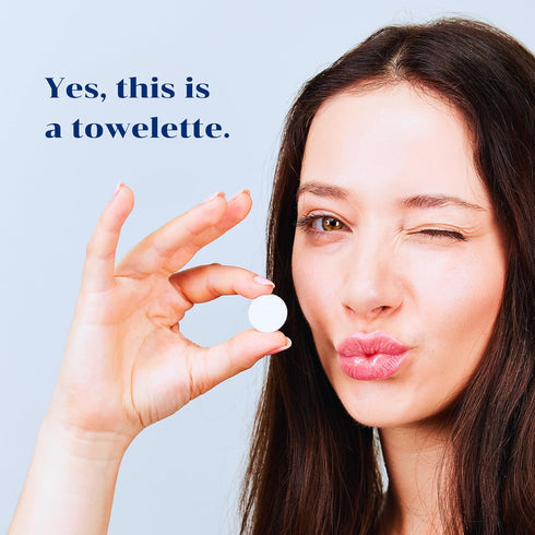 100 Compressed Towels Tablets - 100% Rayon - Biodegradable & Hypoallergenic - Travel & Makeup Remover Wipes - Hiking & Camping - Coin Tissue...