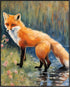 Posterizer 1 pcs- Red fox on a river next to wild flowers-Art for Animal Lovers-Floral Botanical Art- Gift for Men Women Entrepreneur Teens-Decor ...