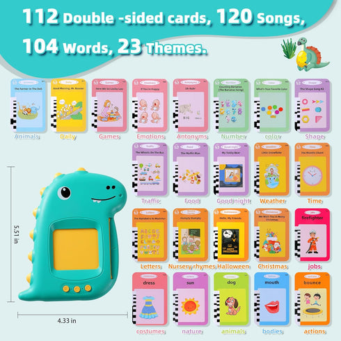 Toddler Toys-Singing Talking Flash Cards for 1 2 3 4 5 Year Old Boys and Girls,Speech Therapy Materials&Autism Sensory Toys,Montessori Card Early ...