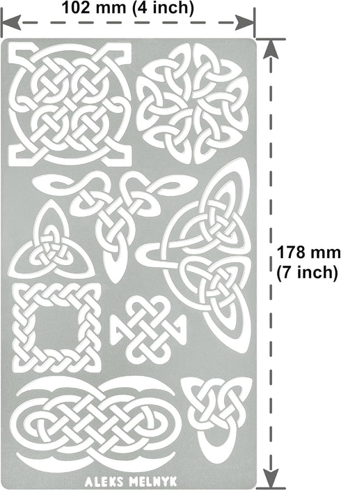 Aleks Melnyk No.37 Metal Journal Stencils, Pyrography Celtic Patterns, Celtic Knot, Viking Stencils, Wood Burning Templates, Wood Carving, Bullet ...