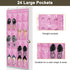 Over The Door Shoe Organizer - Space Saving Shoe Rack for Closet Door with 24 Pockets and Hook, Shoe Holder Back of Door Organizers for Shoes, Han...