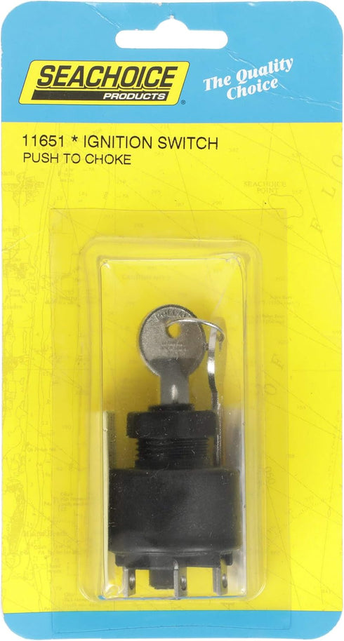 Seachoice Ignition Starter Switch for Johnson/Evinrude, Push to Choke...