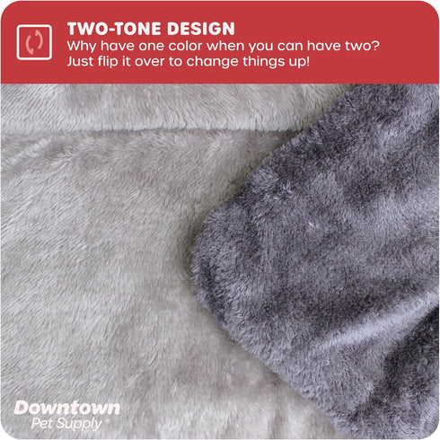 Downtown Pet Supply - Dog Crate Mat - Comfort Dog Bed or Cat Bed - Soft Fleece Nap Mat - Easy Maintenance, Machine Washable Dog Bed - Charcoal/Sil...