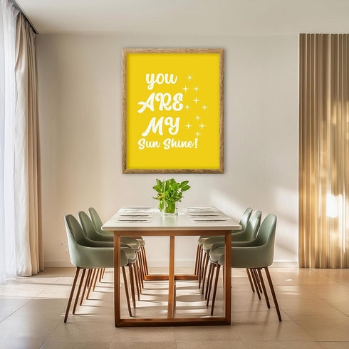 Posterizer 1 pcs-You are my sunshine-Positive yellow poster quote-Quotes and Poems-Gift for Woman, Women, Wife, Girlfriend- unframed wall art...