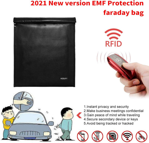 Faraday Bag for Laptops (20 x 15 inches), Faraday Cage, Faraday Bags for Phones & Key Fobs, Fireproof & Water Resistant Bag, Anti-Theft Pouch, Ant...