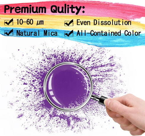 Mica Powder - 60g Mica Powder for Epoxy Resin - Pearl Pigment Powder Dye for Resin/Eye Shadow/Soap Making/Nails/Bath Bombs etc. (Purple)...