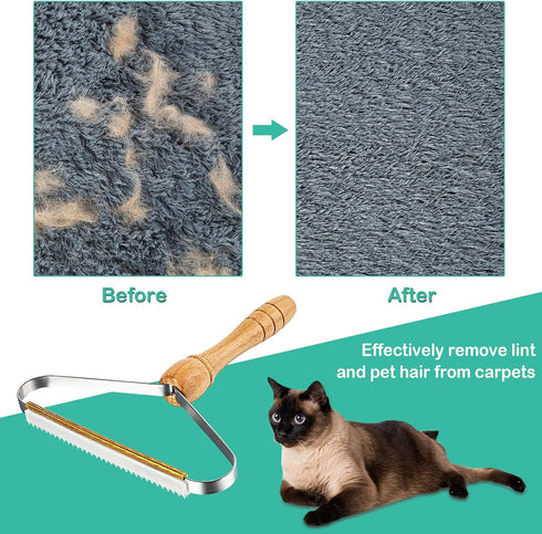 Portable Lint Remover (2 Pack) Pet Hair Remover, Dog Hair Remover Lint Cleaner Pro Lint Roller Lint Shaver Clean Tool, for Carpets, Car Mats, Blan...