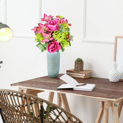 Admired By Nature Spring Bush Artificial Hydrangea Flowers, Orchid...
