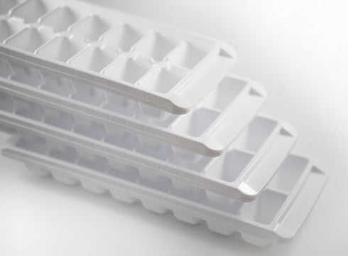 Easy Release White Ice Cube Tray, 16 Cube Trays (Pack of 4) (4 Pack - 64 Cubes)...