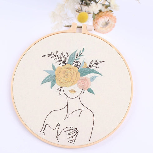 REEWISLY 4 pcs of Embroidery Starter kit with Patterns and Instructions, DIY Adult Beginner Cross Stitch Kits, Including 2 Plastic Embroidery Ring...