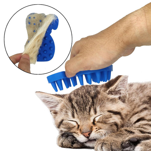 KIRTI Groom Brush,Massag Brush for Dogs, Cats, Small Animals and Pets with Short Hair Grooming Bathing Massaging and Deshedding Silicone Brush,Sof...