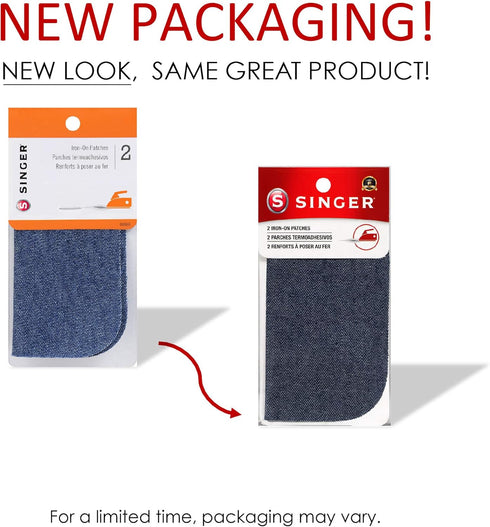 SINGER 00060 5-inch-by-5-inch Iron-On Patches, Denim, 2-Count,...
